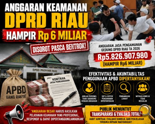 Bentrok di DPRD Riau Buka Tabir Anggaran Keamanan Hampir Rp 6 Miliar, Publik Pertanyakan Efektivitas Penggunaannya